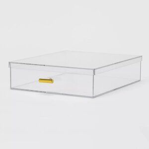 Acrylic Stationary Box with Gold Accents